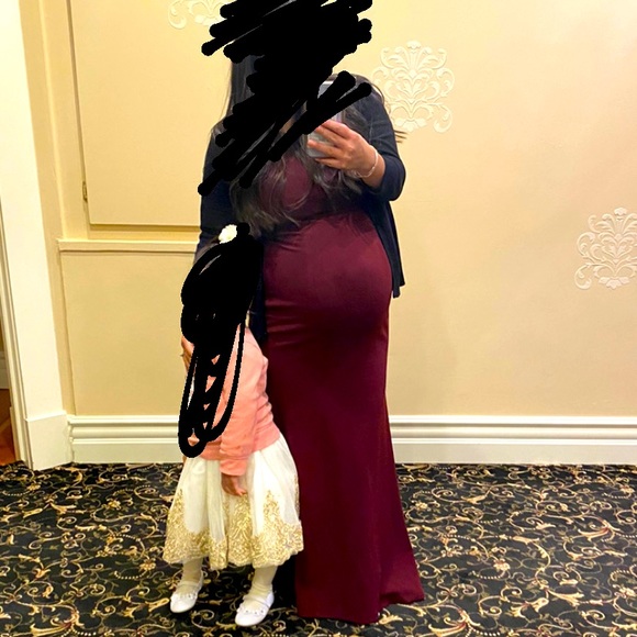 Lulus Dark Red Twist Back Mermaid Maxi Dress M - Picture 4 of 4